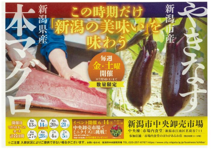 新潟県産本マグロ / 新潟市産やきなす を食べてみませんか